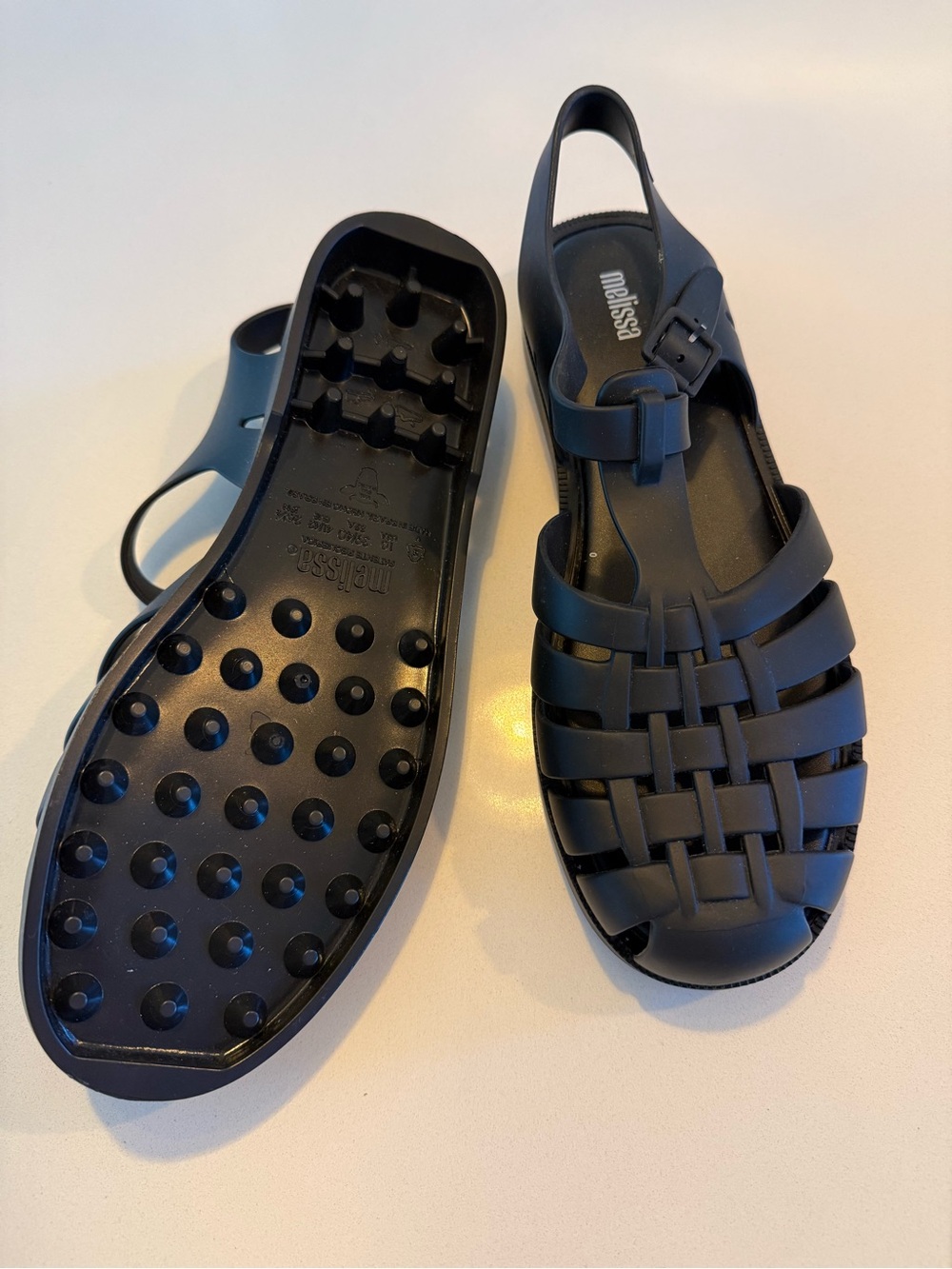 Melissa Black Jelly Weave Fisherman Sandals for Men
